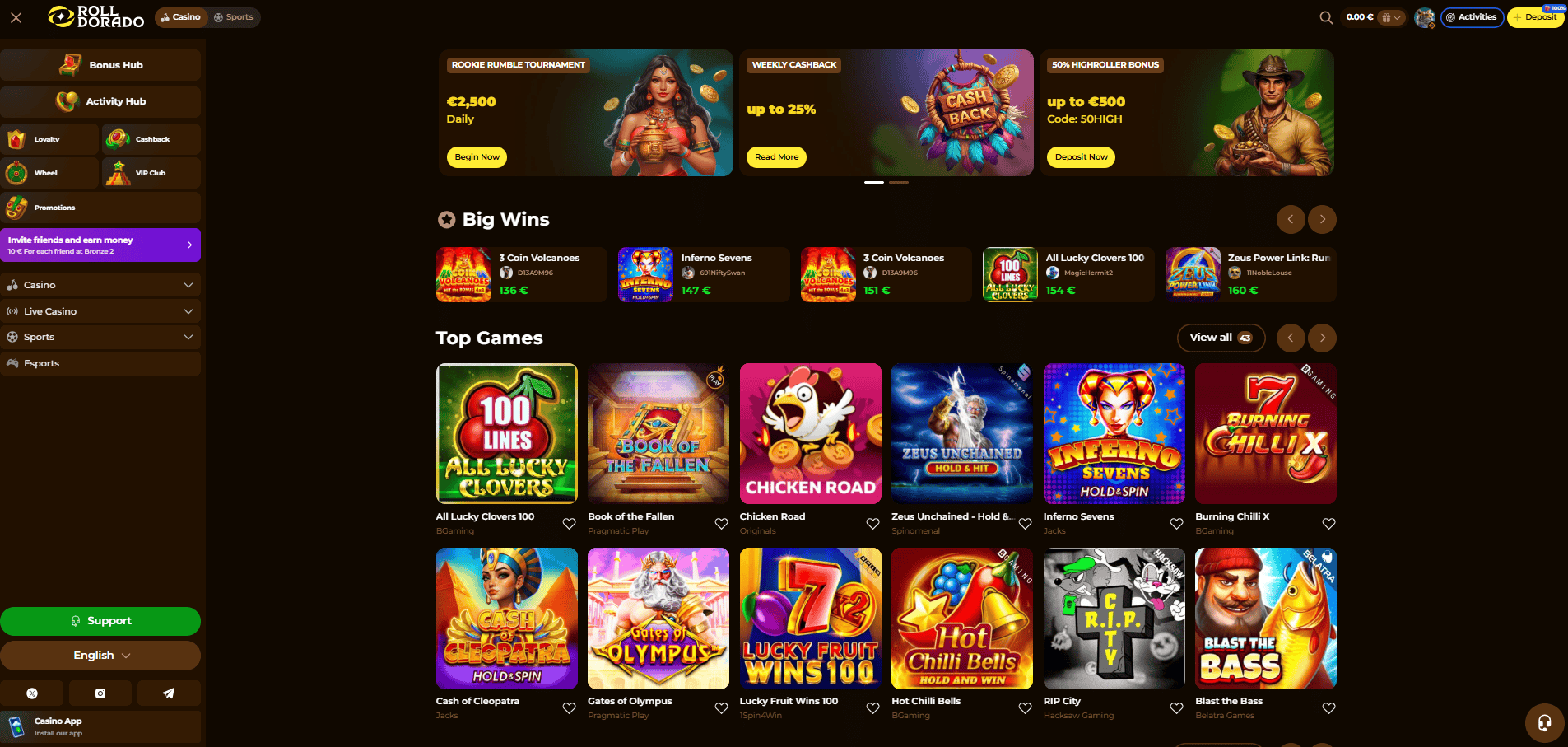 Juegos de Casino en Rolldorado