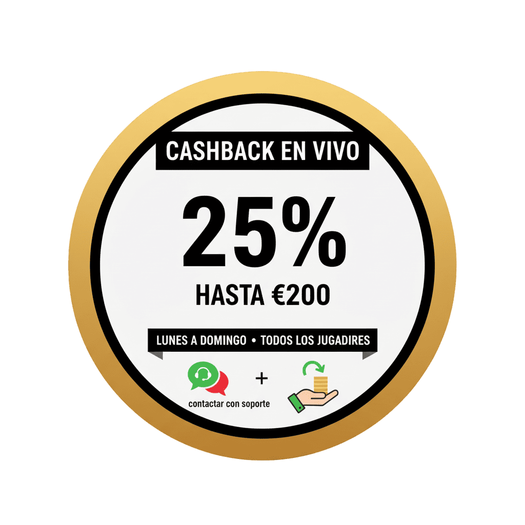 Cashback en Vivo 25% hasta €200