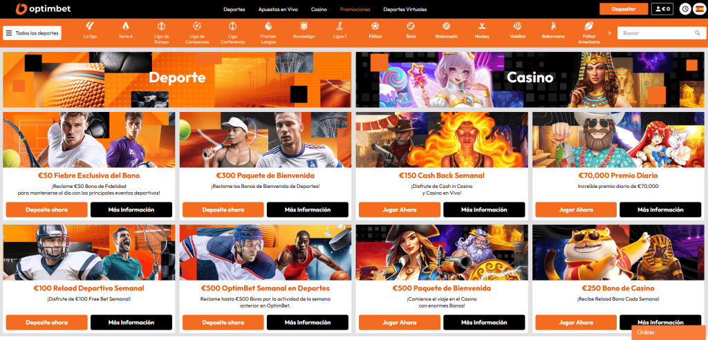 Bonificaciones y promociones en OptimBet